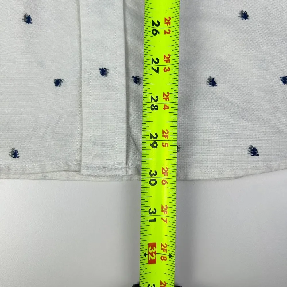 The North Face Men's White Tree‎ Print Cotton Long Sleeve Button-Up Shirt Large